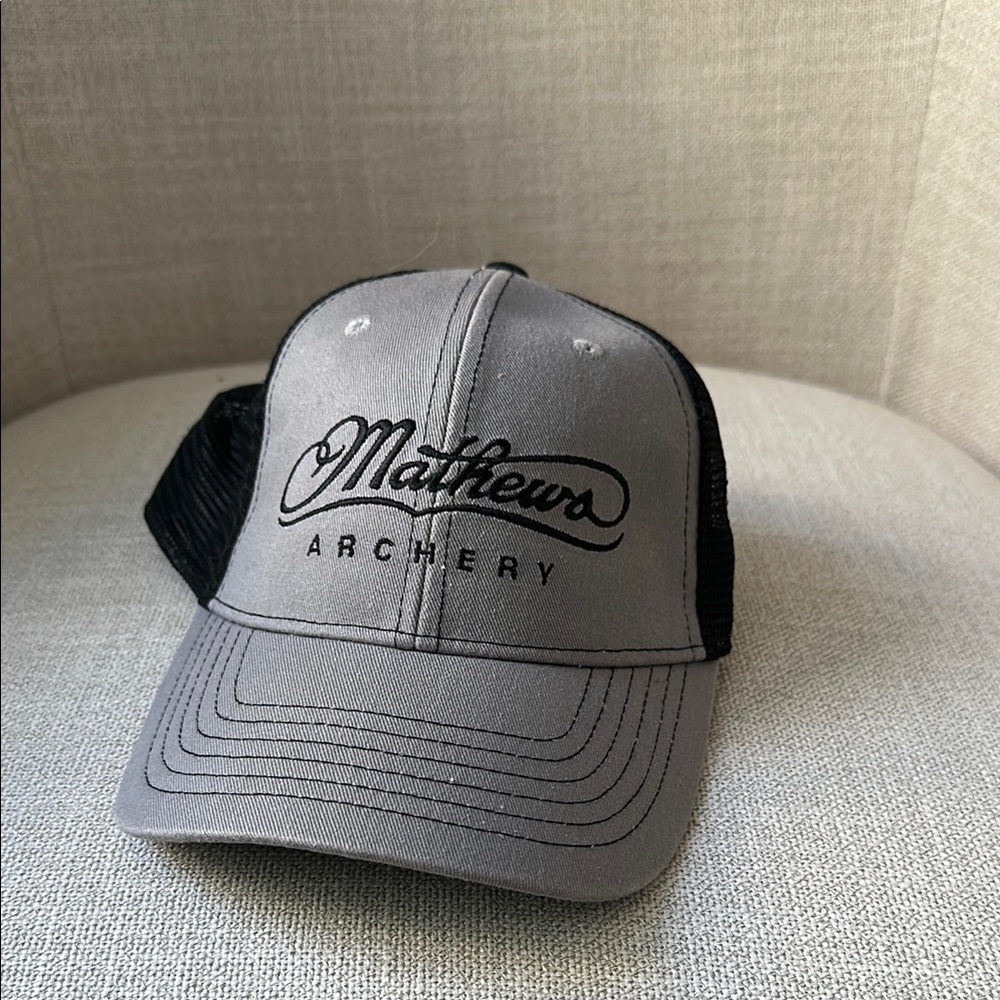 Mathews Archery Gray and Black Cap